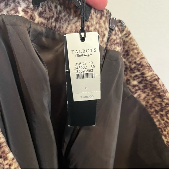 Talbots new with tags size 2 textured leopard print pencil skirt zipper back - Picture 8 of 8